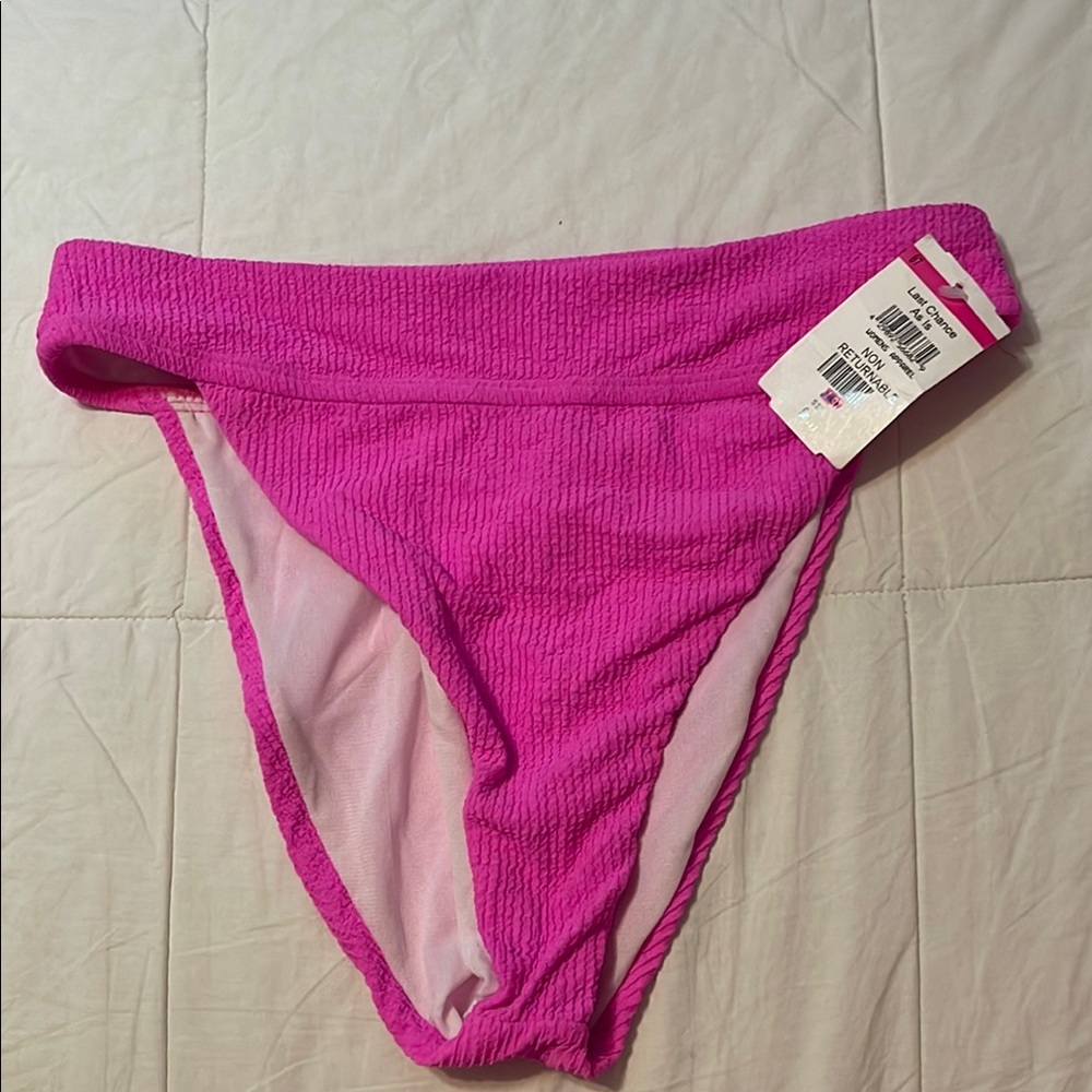 VYB Vibrant Pink Textured Bikini Bottom by RAJ